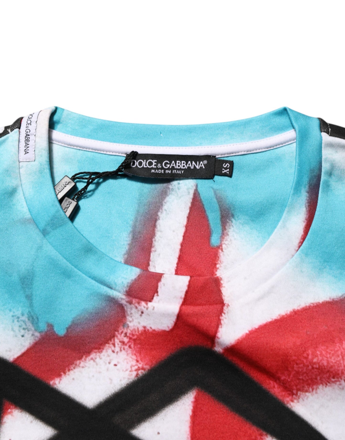 Dolce & Gabbana White Graffiti Crew Neck Short Sleeves T-shirt Mens T-Shirt
