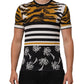 Dolce & Gabbana Multicolor Leopard Palm Leaf Men Crew Neck T-shirt Mens T-Shirt