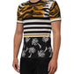 Dolce & Gabbana Multicolor Leopard Palm Leaf Men Crew Neck T-shirt Mens T-Shirt