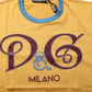 Dolce & Gabbana Yellow Logo Crew Neck Short Sleeves T-shirt