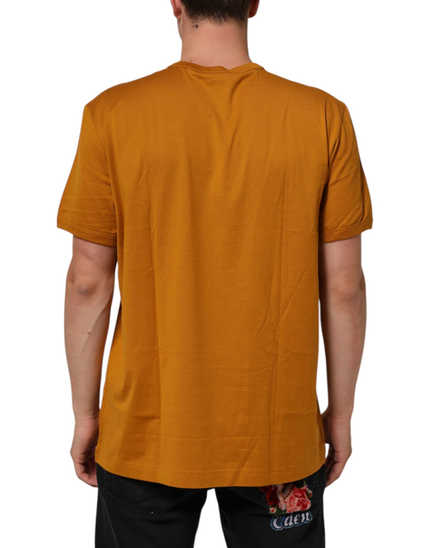 Dolce & Gabbana Golden Brown Crew Neck Short Sleeve T-shirt Mens T-Shirt