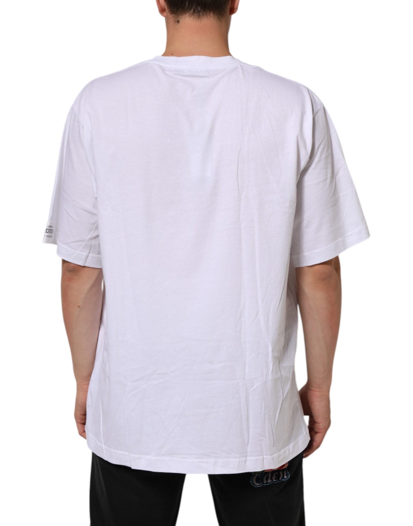 Dolce & Gabbana White Graphic Print Cotton CrewNeck T-shirt Mens T-Shirt