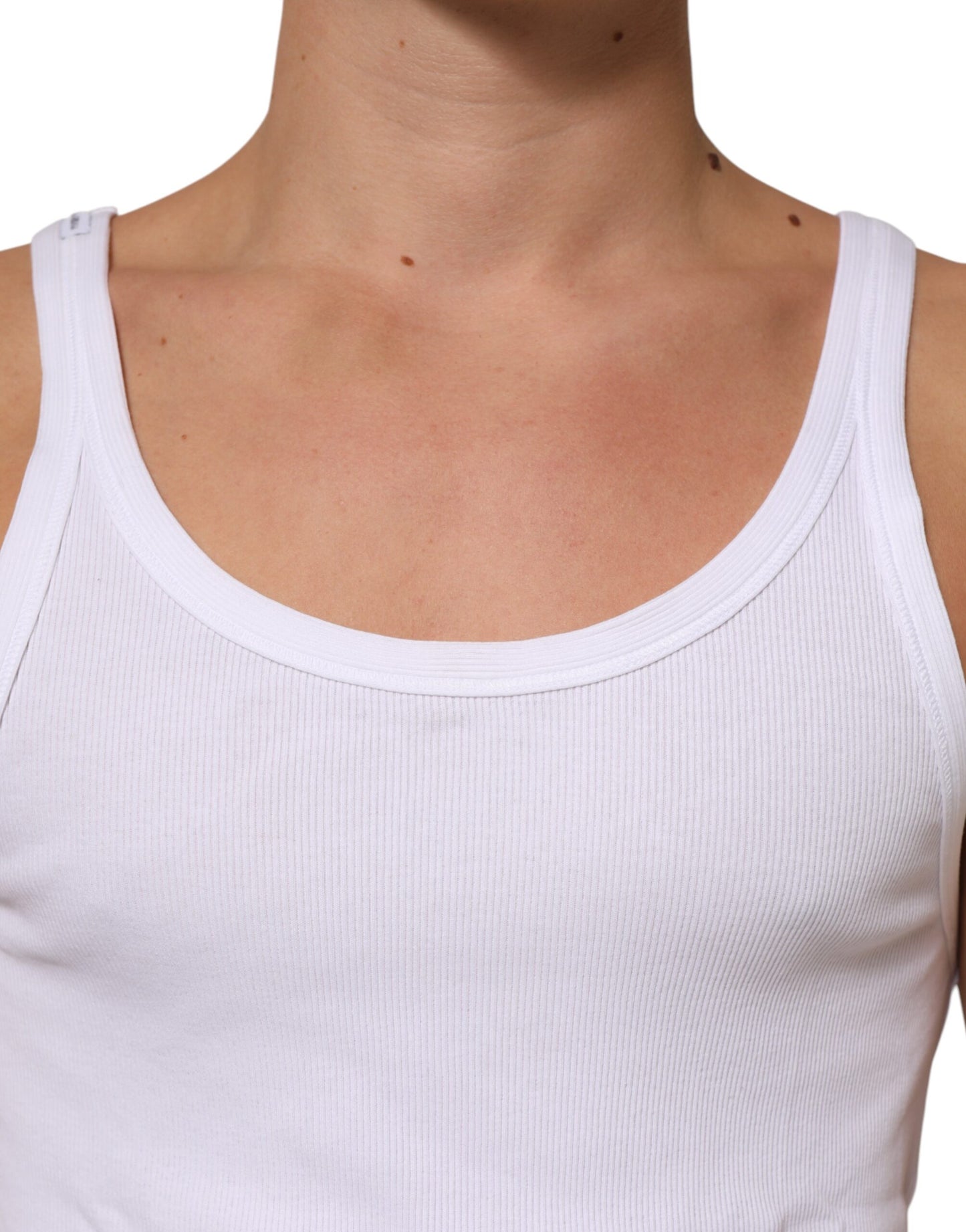 Dolce & Gabbana White Sleeveless Round Neck Tank Top T-shirt Mens T-Shirt