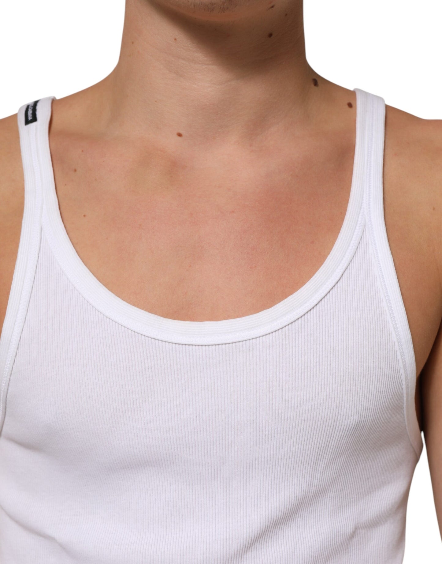 Dolce & Gabbana White Sleeveless Round Neck Tank Top T-shirt Mens T-Shirt