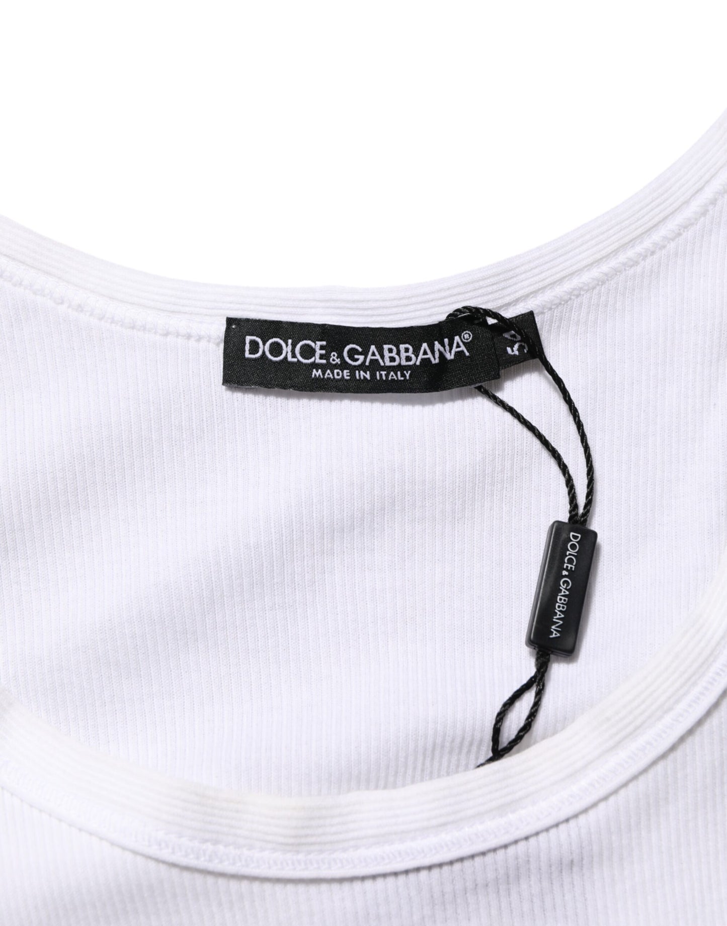 Dolce & Gabbana White Sleeveless Round Neck Tank Top T-shirt Mens T-Shirt