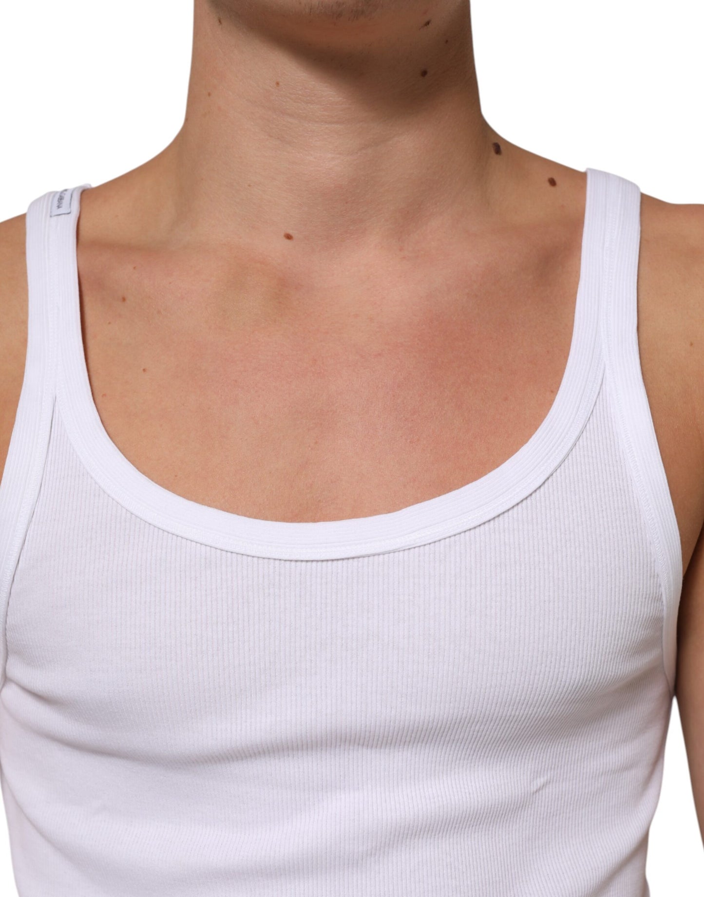 Dolce & Gabbana White Sleeveless Round Neck Tank Top T-shirt Mens T-Shirt