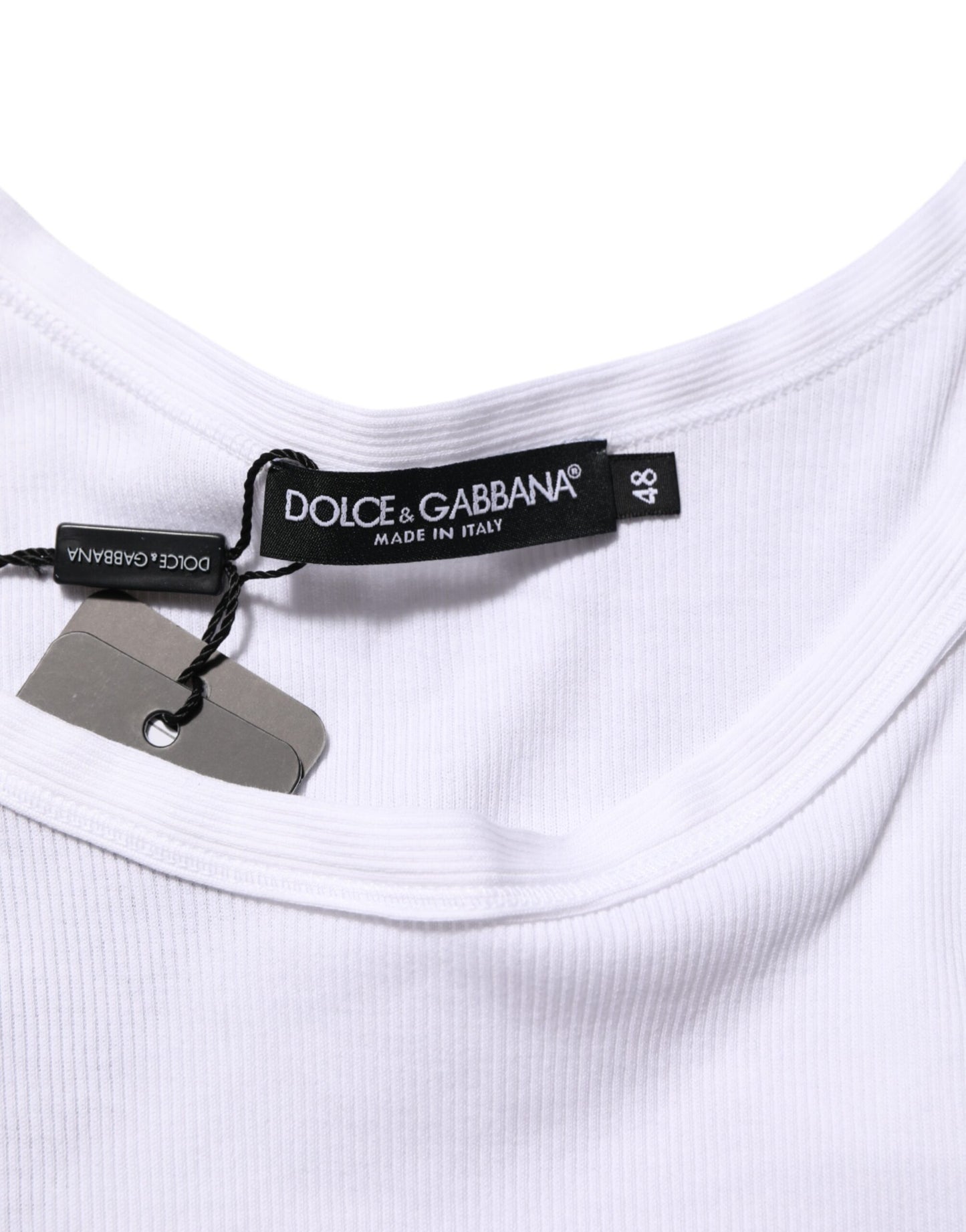 Dolce & Gabbana White Sleeveless Round Neck Tank Top T-shirt Mens T-Shirt