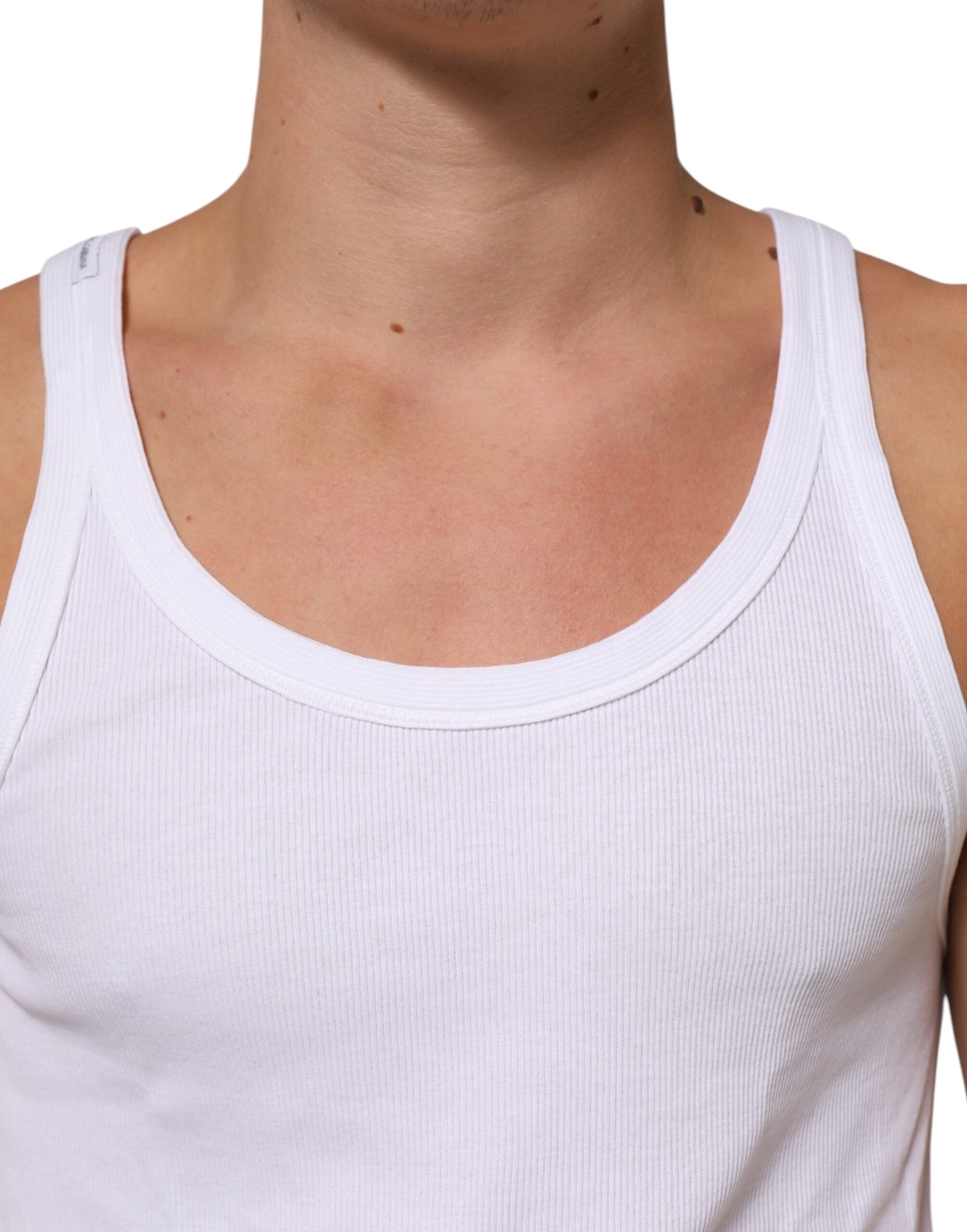Dolce & Gabbana White Sleeveless Round Neck Tank T-shirt Mens T-Shirt