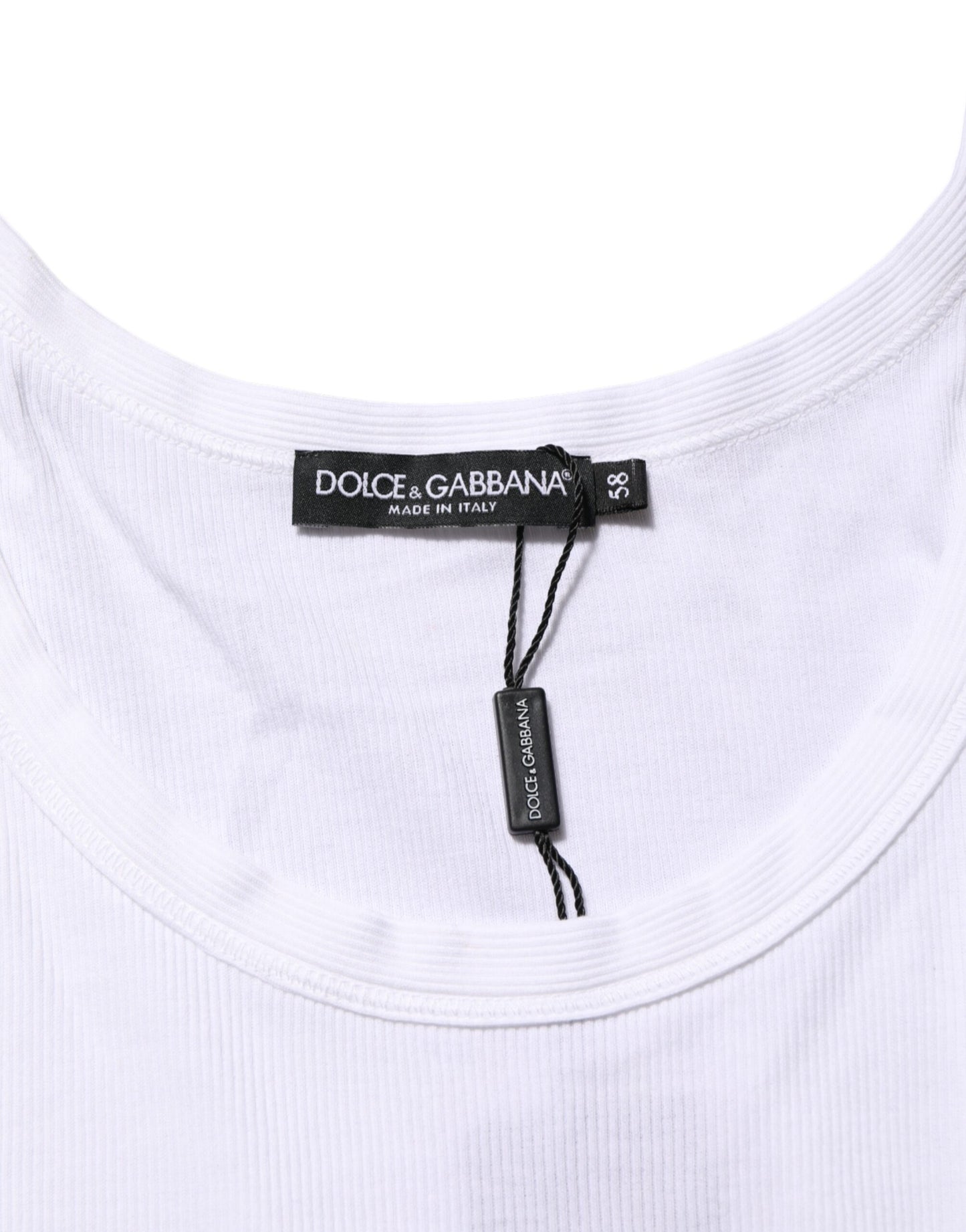 Dolce & Gabbana White Sleeveless Round Neck Tank T-shirt Mens T-Shirt