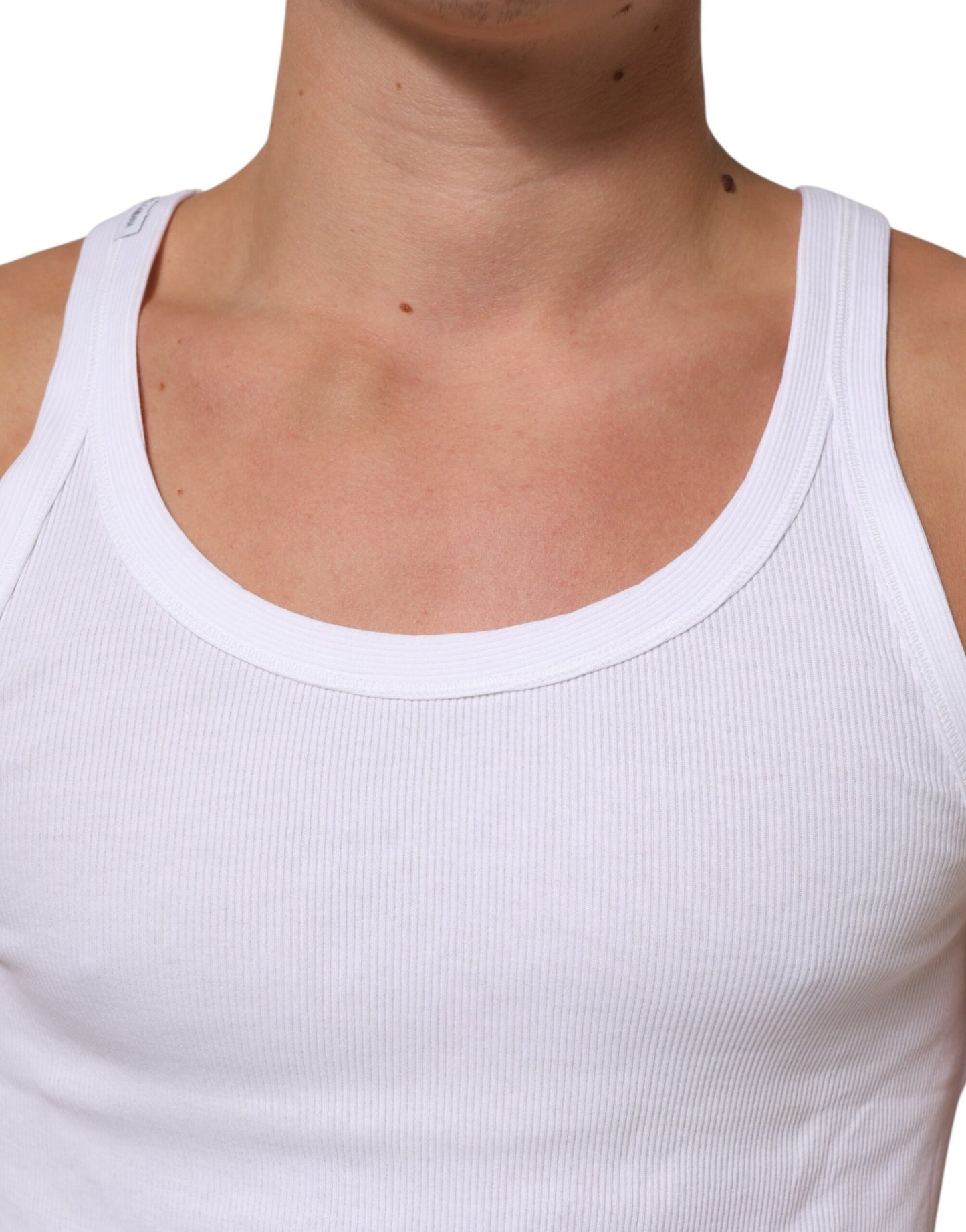 Dolce & Gabbana White Sleeveless Round Neck Tank Top T-shirt Mens T-Shirt
