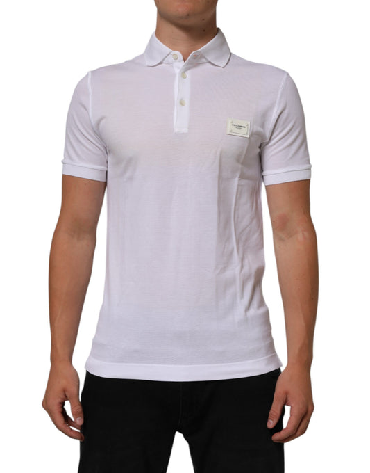 Dolce & Gabbana White Collared Short Sleeves Polo Men T-shirt Mens T-Shirt