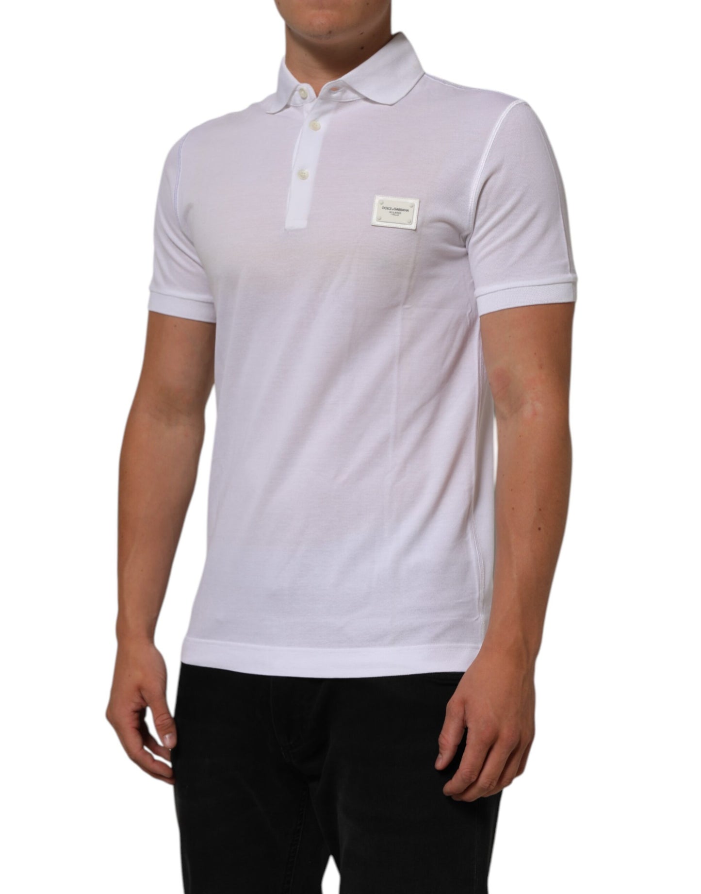 Dolce & Gabbana White Collared Short Sleeves Polo Men T-shirt Mens T-Shirt