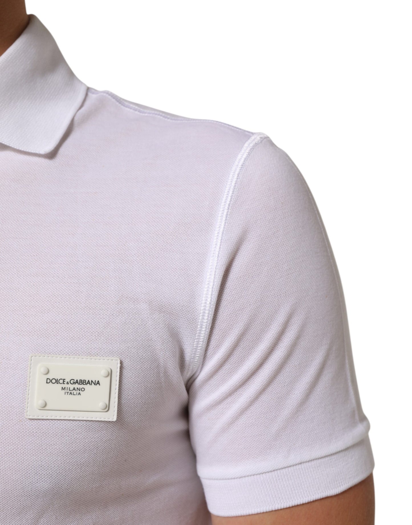 Dolce & Gabbana White Collared Short Sleeves Polo T-shirt Mens T-Shirt