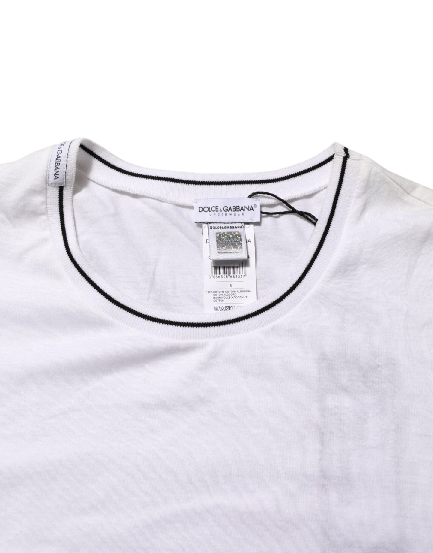Dolce & Gabbana White Short Sleeves Round Neck Men Underwear T-shirt Mens T-Shirt