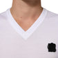 Dolce & Gabbana White Cotton Logo Patch V-neck Tee T-shirt Mens T-Shirt