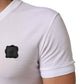 Dolce & Gabbana White Cotton Logo Patch V-neck Tee T-shirt Mens T-Shirt