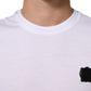 Dolce & Gabbana White Cotton Logo Patch Crew Neck  T-shirt Mens T-Shirt