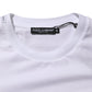 Dolce & Gabbana White Cotton Logo Patch Crew Neck  T-shirt Mens T-Shirt