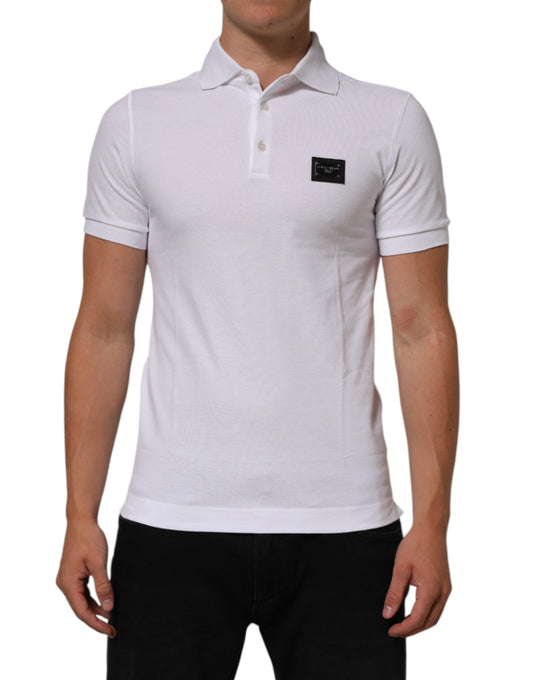 Dolce & Gabbana White Collared Short Sleeves Polo Men T-shirt Mens T-Shirt