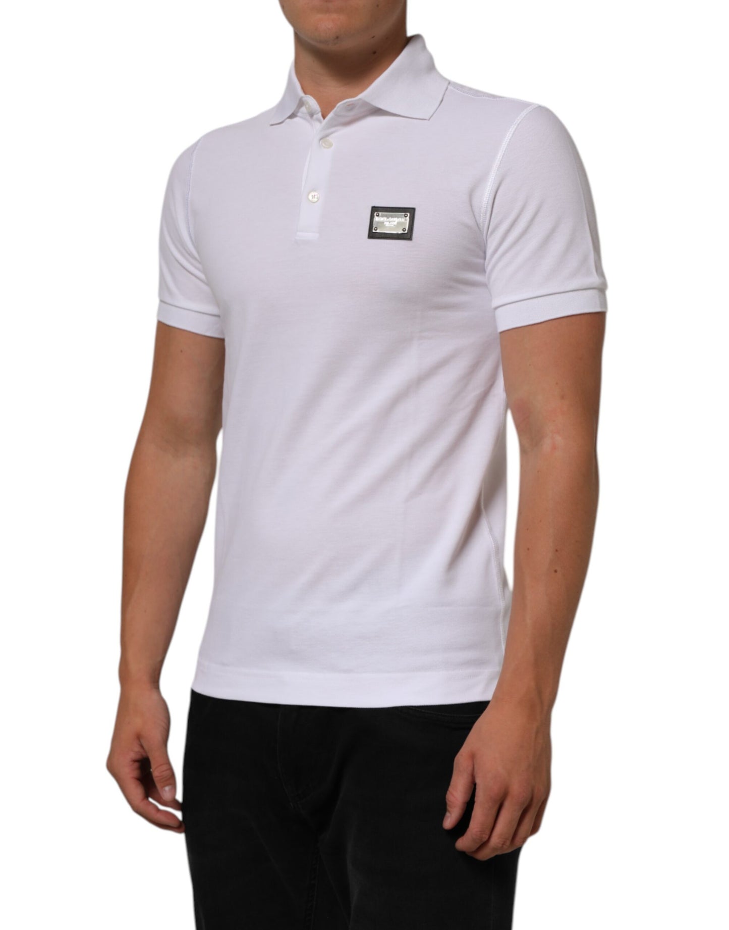 Dolce & Gabbana White Collared Short Sleeves Polo Men T-shirt Mens T-Shirt