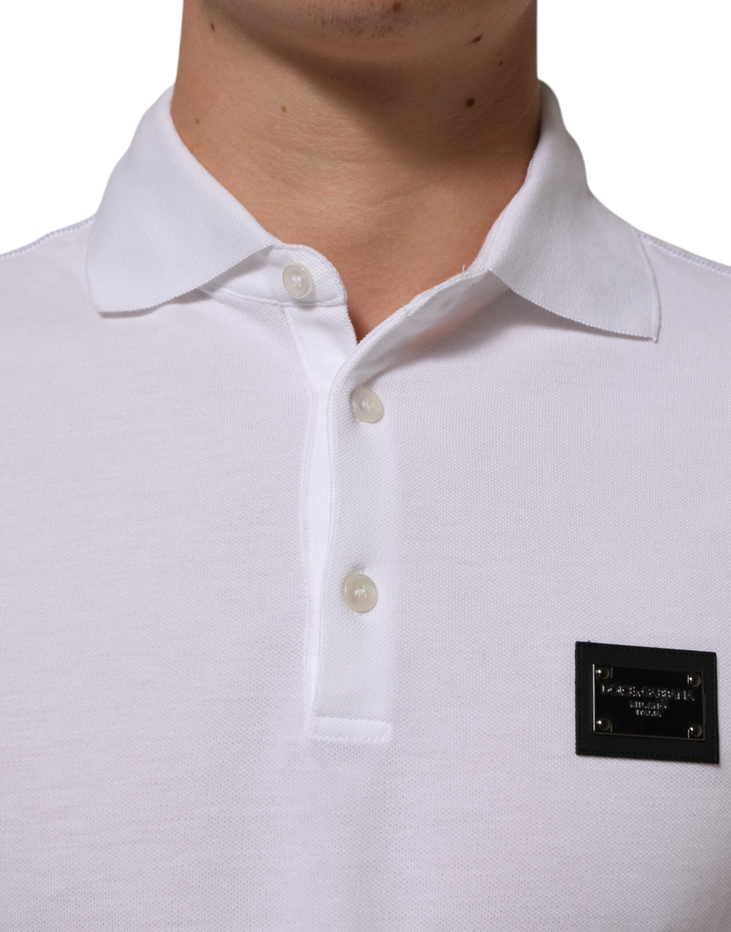 Dolce & Gabbana White Collared Short Sleeves Polo Men T-shirt Mens T-Shirt
