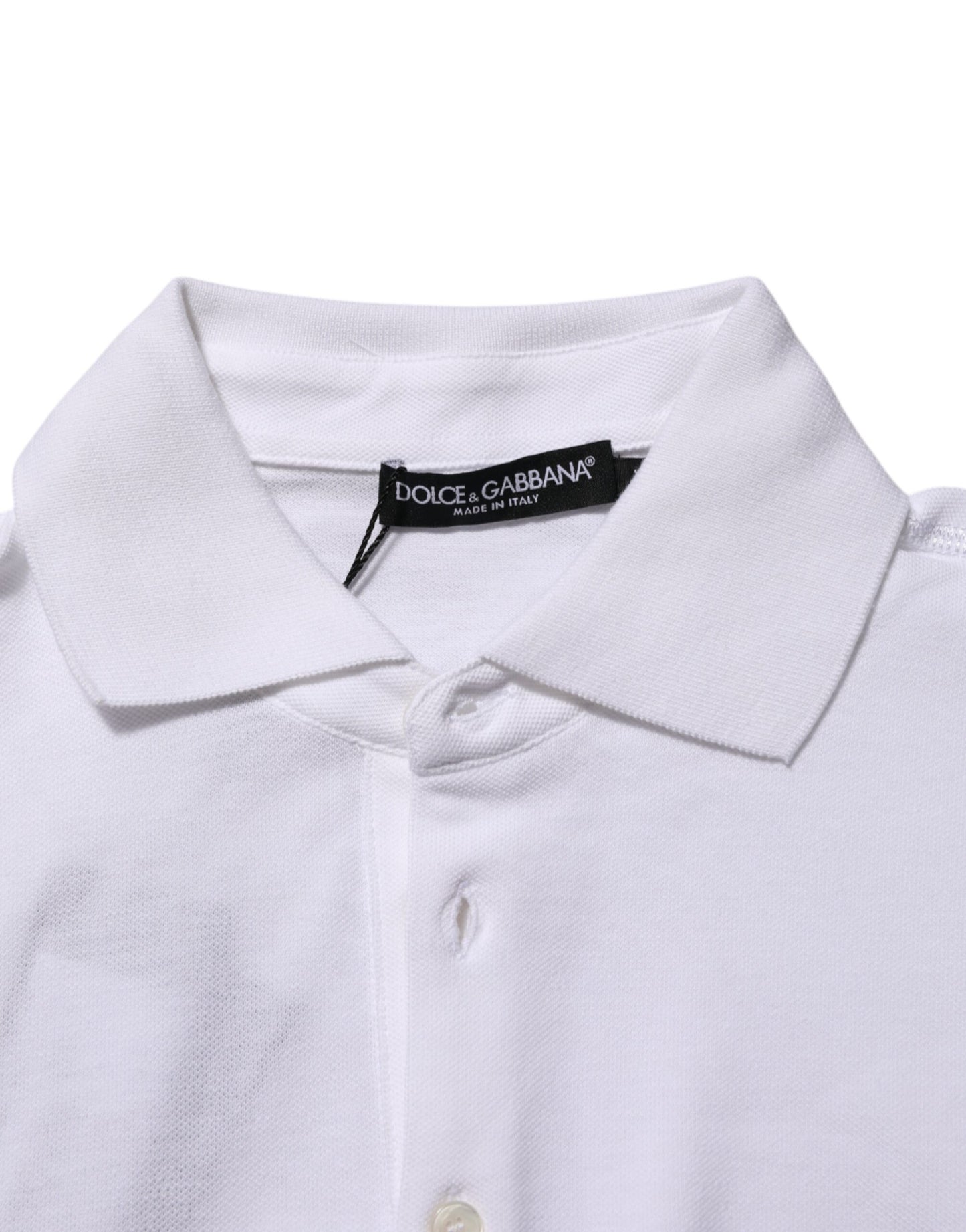 Dolce & Gabbana White Collared Short Sleeves Polo Men T-shirt Mens T-Shirt