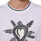 Dolce & Gabbana White Sacred Heart Short Sleeve Men T-shirt Mens T-Shirt
