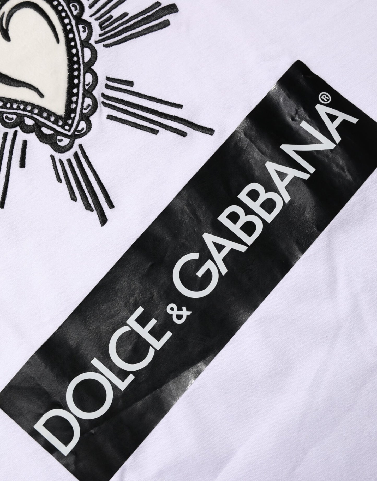 Dolce & Gabbana White Sacred Heart Short Sleeve Men T-shirt Mens T-Shirt