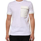 Dolce & Gabbana White Cotton Pocket Short Sleeves Men T-shirt Mens T-Shirt