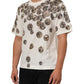 Dolce & Gabbana White Coin Print Cotton Crew Neck Men T-shirt Mens T-Shirt