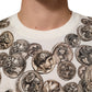 Dolce & Gabbana White Coin Print Cotton Crew Neck Men T-shirt Mens T-Shirt