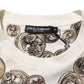 Dolce & Gabbana White Coin Print Cotton Crew Neck Men T-shirt Mens T-Shirt