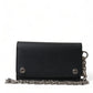 Dolce & Gabbana Black Leather Logo Embossed Mini Bifold Wallet Borse Bag Mens Wallet