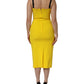 Dolce & Gabbana Yellow Polyester Sleeveless Sheath Midi Dress