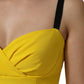 Dolce & Gabbana Yellow Polyester Sleeveless Sheath Midi Dress
