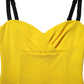Dolce & Gabbana Yellow Polyester Sleeveless Sheath Midi Dress