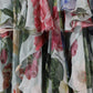 Dolce & Gabbana Blue Floral Print Tiered Long Maxi Dress