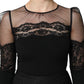 Dolce & Gabbana Black Lace Trim Nylon Tulle SheathMidi Dress