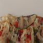 Dolce & Gabbana Beige Floral Sleeveless A-line Mini Dress