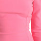 Dolce & Gabbana Pink Polyester Long Sleeves Sheath Midi Dress