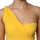 Dolce & Gabbana Yellow One Shoulder Side Slit Sheath Dress