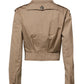 Dolce & Gabbana Beige Cotton Button Up Fitted Cropped Jacket