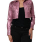 Dolce & Gabbana Pink Cotton Stretch Collared Cropped Jacket