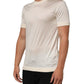 Dolce & Gabbana Off White Silk Crew Neck Short Sleeve T-shirt Mens T-Shirt