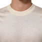 Dolce & Gabbana Off White Silk Crew Neck Short Sleeve T-shirt Mens T-Shirt