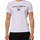 Dolce & Gabbana White Logo Print Cotton Men Crew Neck T-shirt Mens T-Shirt