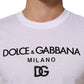 Dolce & Gabbana White Logo Print Cotton Men Crew Neck T-shirt Mens T-Shirt