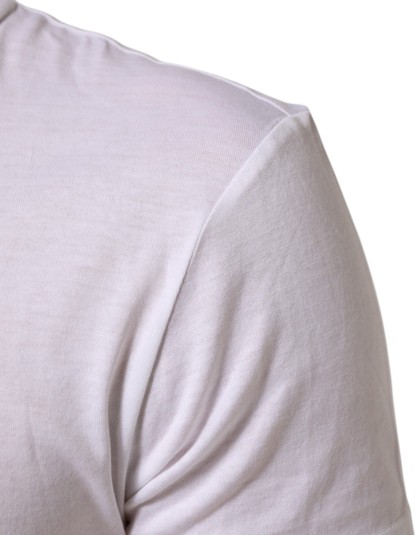 Dolce & Gabbana White Logo Print Cotton Men Crew Neck T-shirt Mens T-Shirt