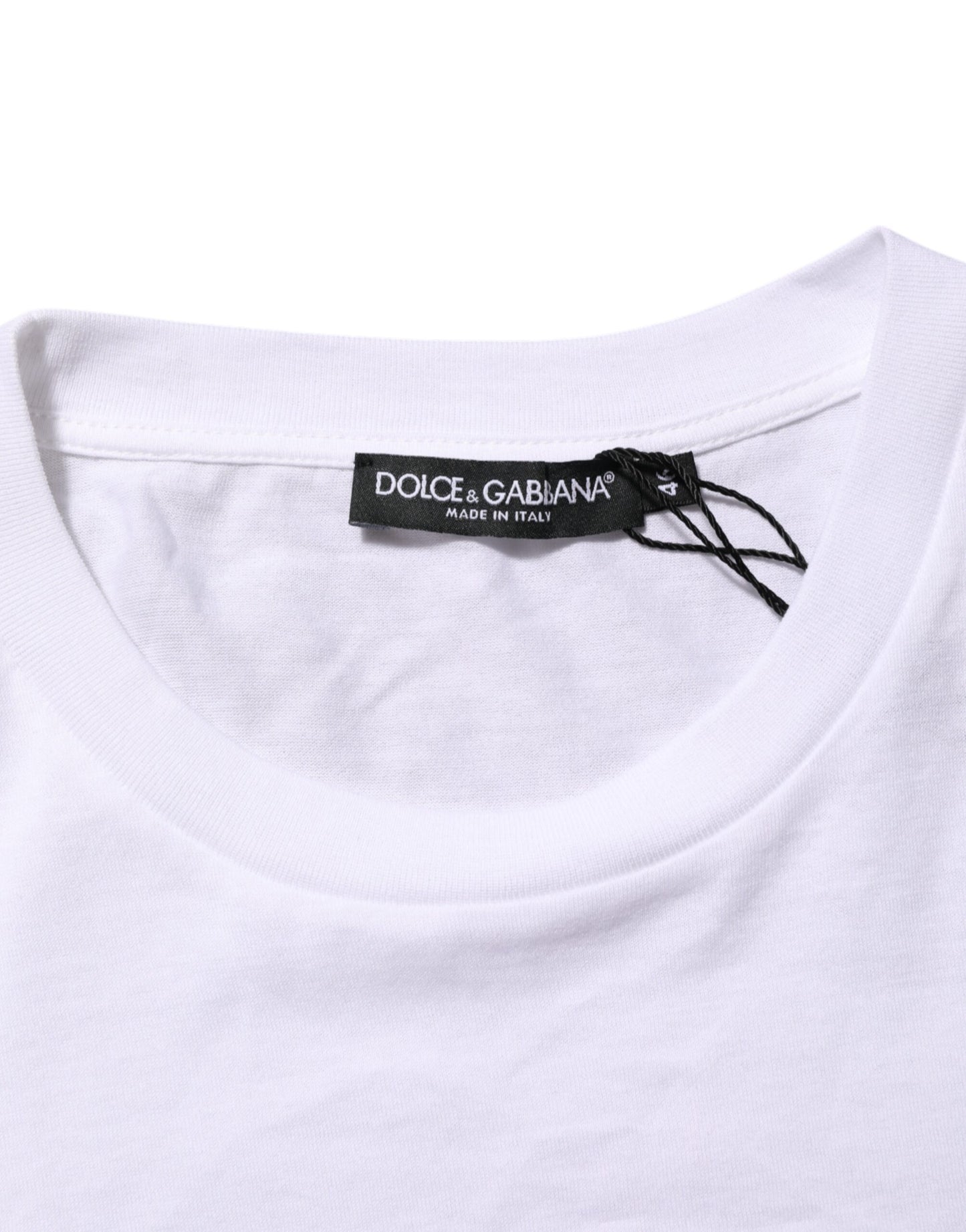 Dolce & Gabbana White Logo Print Cotton Men Crew Neck T-shirt Mens T-Shirt