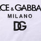 Dolce & Gabbana White Logo Print Cotton Men Crew Neck T-shirt Mens T-Shirt